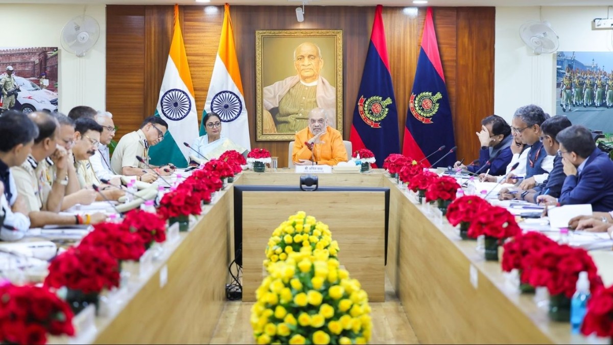 Amit Shah chairs security review meeting at Delhi Police HQ