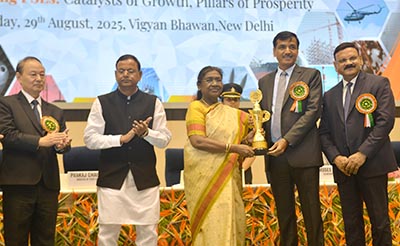 President confers SCOPE eminence award in HR Management to POWERGRID