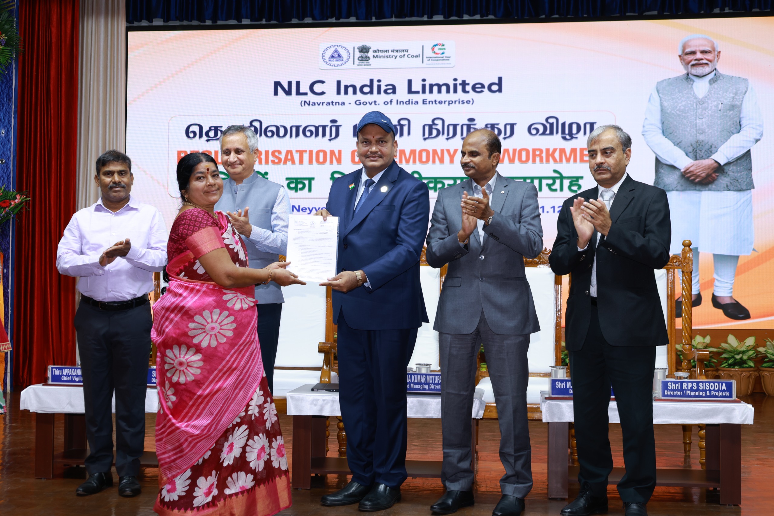 NLC India Ltd regularises 397 IndoServe contract workmen