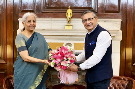 Ashish Kumar Chauhan calls on FM Nirmala Sitharaman