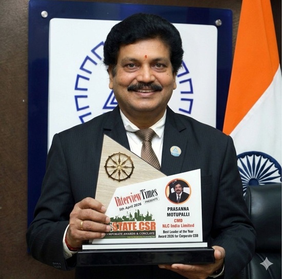 NLC CMD conferred ‘ Best leader of Year 2026 for corporate CSR