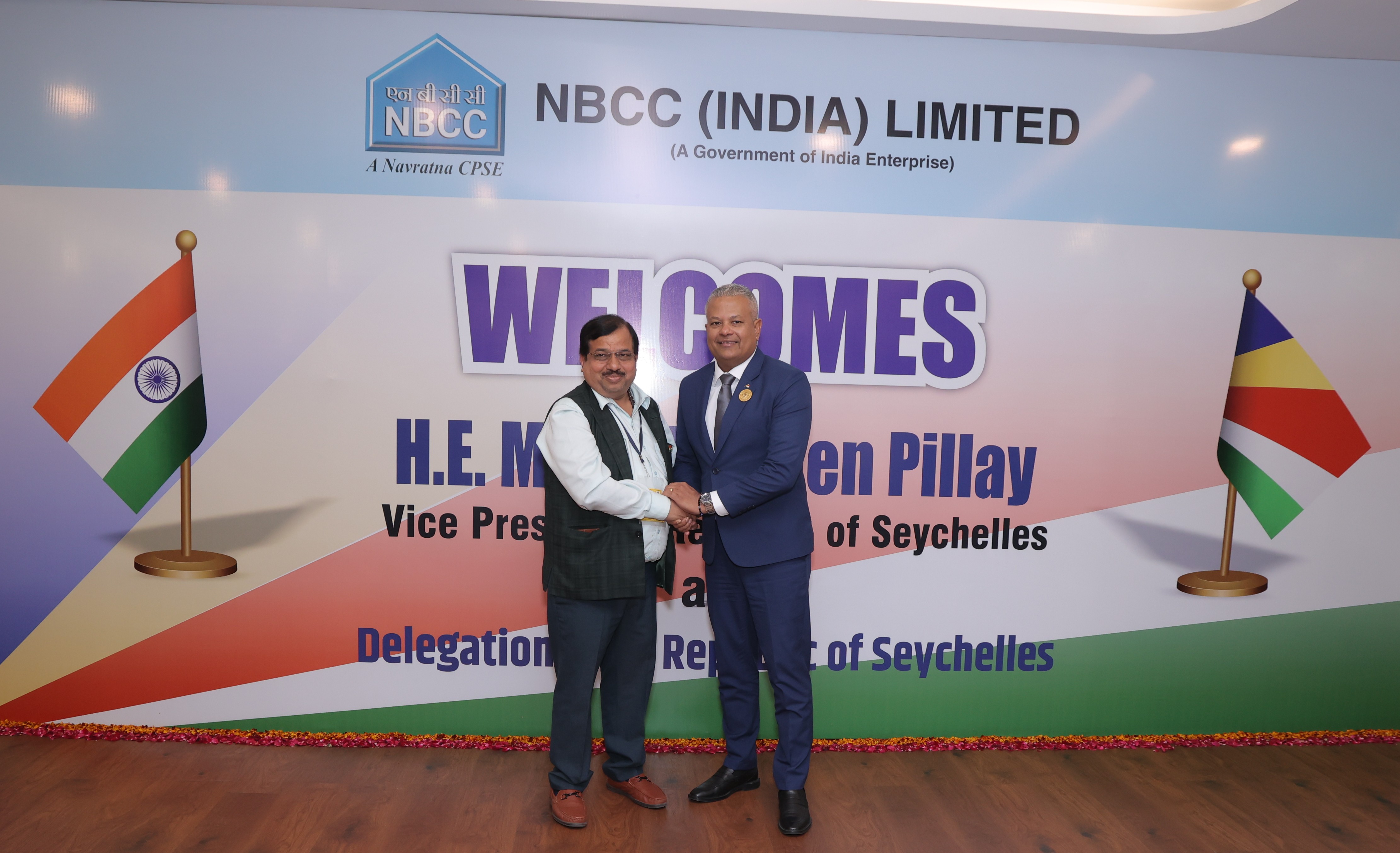 Vice-President of Seychelles, Sebastien Pillay visits NBCC Headquarters