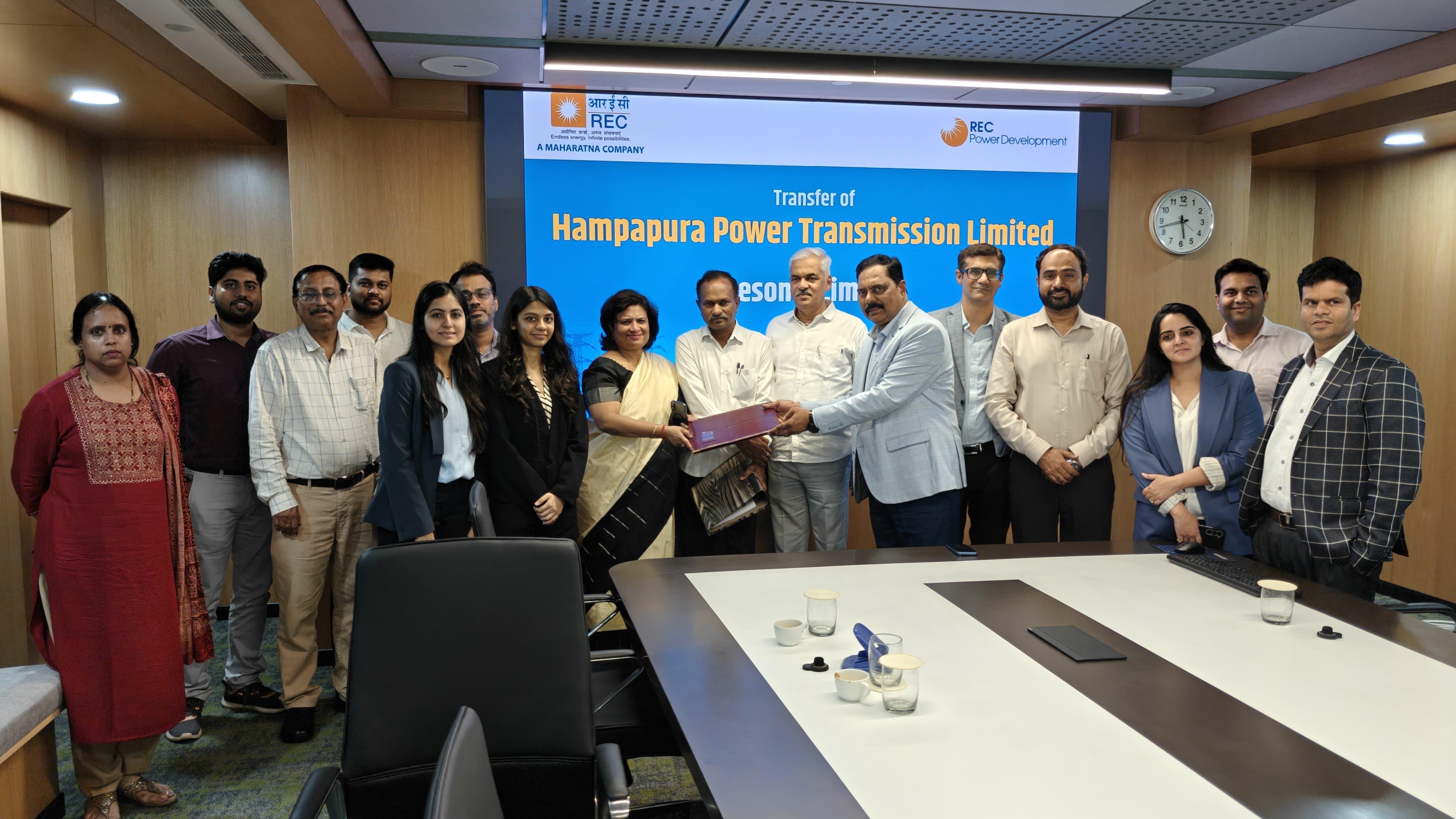 RECPDCL hands over Hampapura Power Transmission to Resonia Ltd